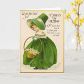 Vintage St Patrick's Day Card Karte (Gelbe Blume)