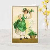Vintage St Patrick's Day Card Karte (Gelbe Blume)