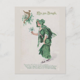 Vintage St. Patricks Day Erin go Bragh Feiertagspostkarte