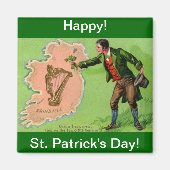 Vintage St. Patrick's Day Erin's Isle Magnet (Vorne)