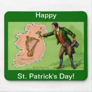 Vintage St. Patrick's Day Erin's Isle Mousepad