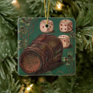 Vintage St. Patrick's Day, Glück Irish Würfel Keramikornament