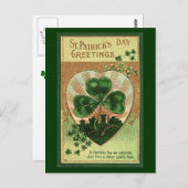 Vintage St Patrick's Day Gruß - Postkarte (Vorne/Hinten)