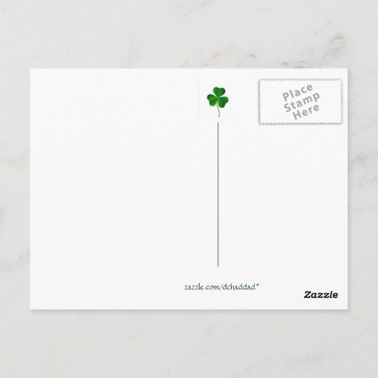 Vintage St Patrick's Day Gruß - Postkarte (Rückseite)