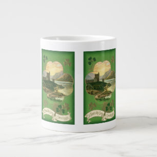 Vintage St. Patricks Day Grußbotschaft Shamrock-Bu Jumbo-Tasse