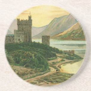 Vintage St. Patrick's Day Grüße Castle Shamrock Getränkeuntersetzer