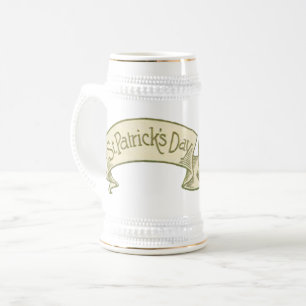 Vintage St. Patrick's Day Grüße Golden Banner Bierglas