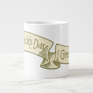 Vintage St. Patrick's Day Grüße Golden Banner Jumbo-Tasse