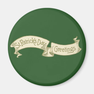 Vintage St. Patrick's Day Grüße Golden Banner Magnet