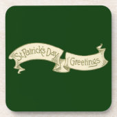 Vintage St. Patrick's Day Grüße Golden Banner Untersetzer (Vorderseite)
