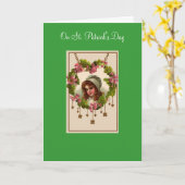 Vintage St. Patrick's Day Grußkarte Karte (Gelbe Blume)