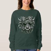 Vintage St. Patrick's Day Highland Cow Sweatshirt (Vorderseite)