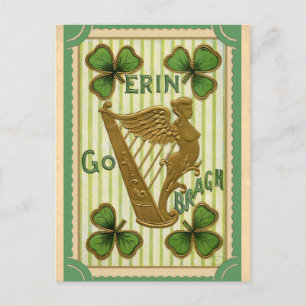 Vintage St. Patricks Day Irisch Erin Go Bragh Postkarte