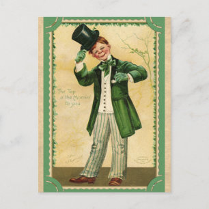 Vintage St. Patrick's Day Irischer Top of the Morn Postkarte