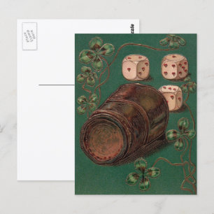 Vintage St. Patrick's Day, Irish Good Luck Dice Postkarte