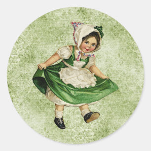 Vintage St. Patrick's Day Klassischer Rundaufklebe Runder Aufkleber