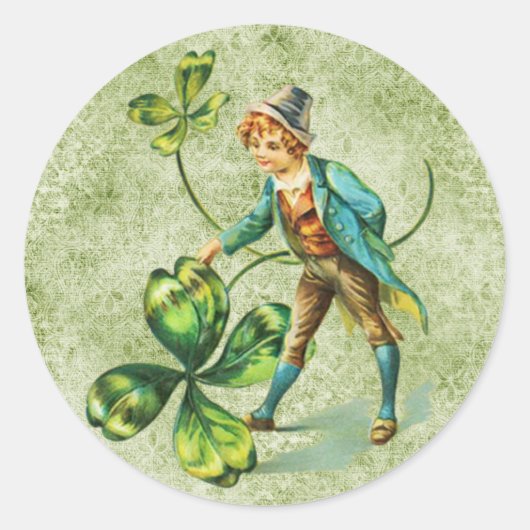 Vintage St. Patrick's Day Klassischer Rundsticker Runder Aufkleber (Vorderseite)