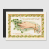 Vintage St. Patrick's Day Kleeblatts Magnetkarte (Vorne/Hinten)