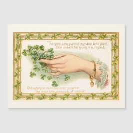 Vintage St. Patrick's Day Kleeblatts Magnetkarte