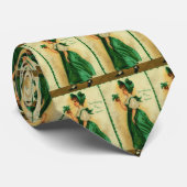 Vintage St. Patrick's Day Lass Wearing Green  Krawatte (Gerollt)