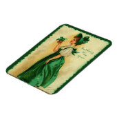Vintage St. Patrick's Day Lass Wearing Green Magnet (Linke Seite)