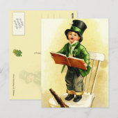 Vintage St. Patrick's Day Postkarte (Vorne/Hinten)
