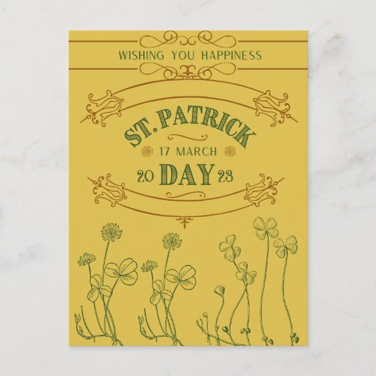 Vintage St. Patrick's Day Postkarte (Vorderseite)