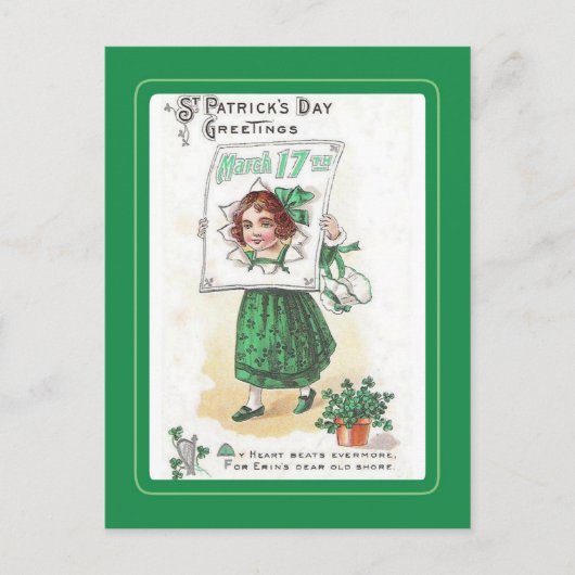 Vintage St. Patrick's Day Postkarte (Vorderseite)