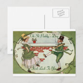 Vintage St. Patrick's Day Postkarte (Vorne/Hinten)
