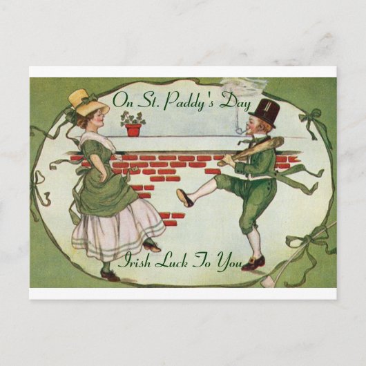 Vintage St. Patrick's Day Postkarte (Vorderseite)