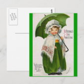 Vintage St. Patrick's Day Postkarte (Vorne/Hinten)