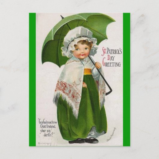 Vintage St. Patrick's Day Postkarte (Vorderseite)