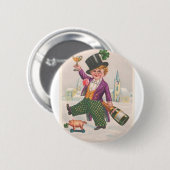 Vintage St. Patricks Day Shamrock Champagner Button (Vorne & Hinten)