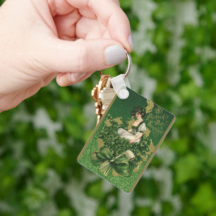 Vintage-St.-Patricks-Day-Souvenir, Irische Maid Schlüsselanhänger