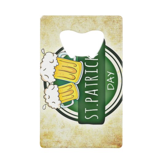 Vintage St. Patrick's Tag Geldbeutel Flaschenöffner (Vorderseite)