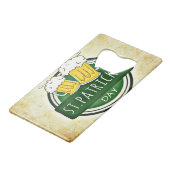 Vintage St. Patrick's Tag Geldbeutel Flaschenöffner (Rückseite Schrägansicht)
