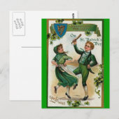 Vintage St. Patrick's Tag Postkarte (Vorne/Hinten)