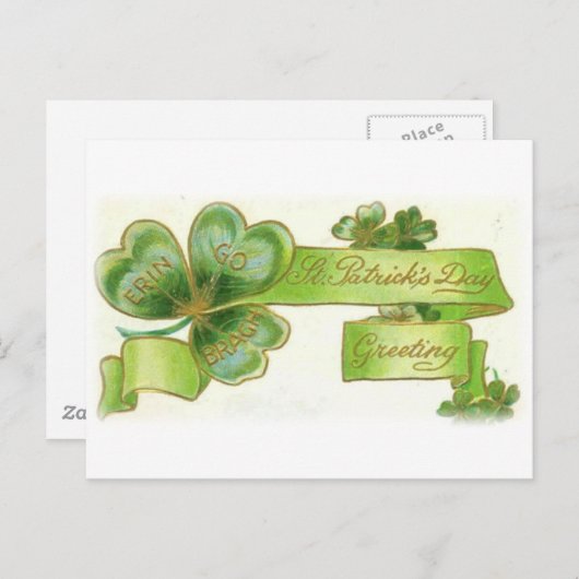 Vintage St. Patricks Tageskarte Postkarte (Vorne/Hinten)