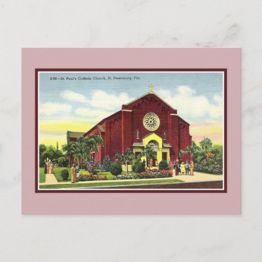Vintage St. Paul's Katholische Kirche St. Petersbu Postkarte (Vorderseite)