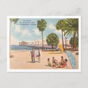 Vintage St. Petersburg Florida Spa Beach Pier Postkarte