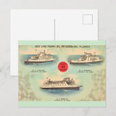 Vintage St. Petersburger Fähren Postkarte (Vorne/Hinten)