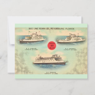 Vintage St. Petersburger Fähren Postkarte