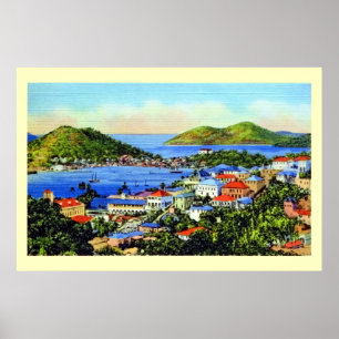 Vintage St. Thomas Amerikanische Jungferninseln Poster