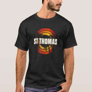 Vintage St Thomas Urlaubs-Souvenir Retro Regenboge T-Shirt