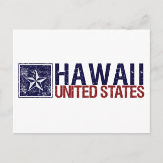 Vintage Staaten mit Star - Hawaii Postkarte