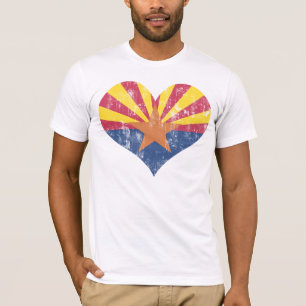 Vintage Staats-Flagge von Arizona-Herzen T-Shirt