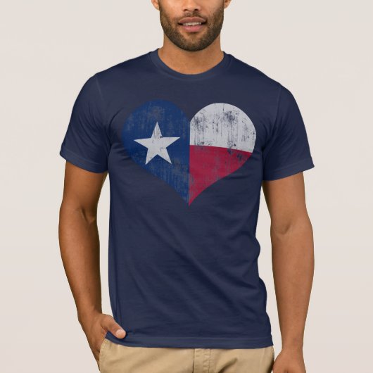 Vintage Staatsflagge im texanischen Herzen T-Shirt (Vorderseite)