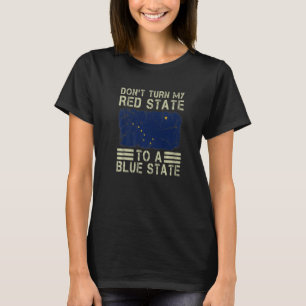 Vintage Staatsflagge Mach meinen roten Staat Alask T-Shirt