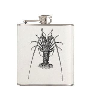 Vintage stacheliger Hummer-personalisierte Flachmann