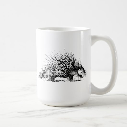 Vintage Stachelschwein-Illustration - Kaffeetasse (Rechts)
